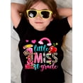 thumbnail image 1 of LITTLE MISS 1ST GRADE Print Short Sleeve T-shirt, Comfy Casual Crew Neck Tops for Girls Summer, 1 of 7