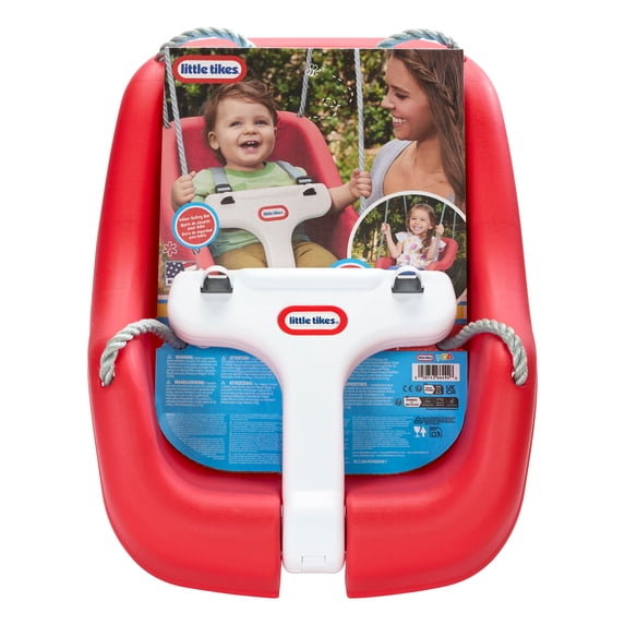Little Tikes 2-in-1 Snug 'n Secure T Bar Swing- Red, Baby and Toddlers Ages 9 Months - 4 Years