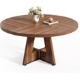 thumbnail image 1 of LITTLE TREE Round Dining Table for 4-6 People, 47 Inches Dining Room Table with Wooden Pedestal Base, Brown Dinner Tables, Circle Kitchen Tables for Dining Room, Kitchen, Living Room(Table Only), 1 of 8