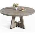 thumbnail image 1 of LITTLE TREE Round Dining Table for 4-6 People, 47 Inches Dining Room Table with Wooden Pedestal Base, Grey Dinner Tables, Circle Kitchen Tables for Dining Room, Kitchen, Living Room(Table Only), 1 of 16