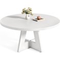 thumbnail image 1 of LITTLE TREE Round Dining Table for 4-6 People, 47 Inches White Circle Dinner Kitchen Dining Room Table with Wooden Pedestal Base for Kitchen, Living Room, 1 of 16