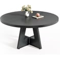thumbnail image 1 of LITTLE TREE Round Dining Table for 4-6, 47 Inches with Wooden Pedestal Base, Black Dinner Table for Dining Room, Kitchen, Living Room, 1 of 16