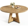 thumbnail image 1 of LITTLE TREE Round Dining Table for 4-6 People, 47 Inches with Wooden Pedestal Base, Modern Dinner Table for Dining Room, Kitchen, Living Room, 1 of 16