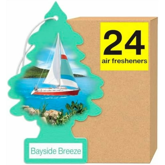 LITTLE TREES Air Fresheners Car Air Freshener. Hanging Tree Provides Long Lasting Scent for Auto or Home. Bayside Breeze, 24 Air Fresheners