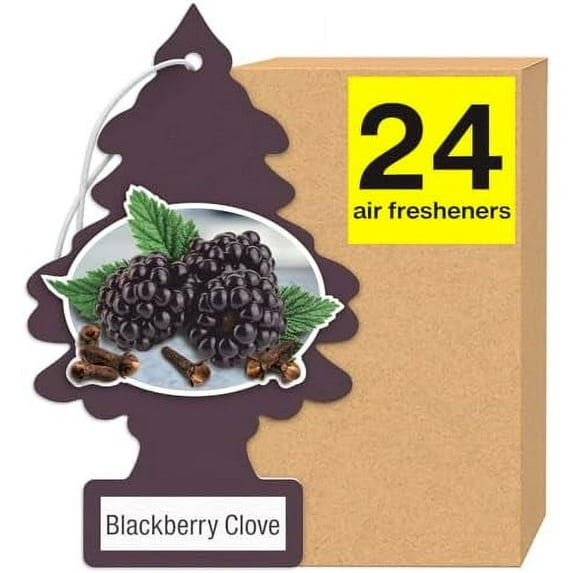 LITTLE TREES Air Fresheners Car Air Freshener. Hanging Tree Provides Long Lasting Scent for Auto or Home. Blackberry Clove, 24 Air Fresheners