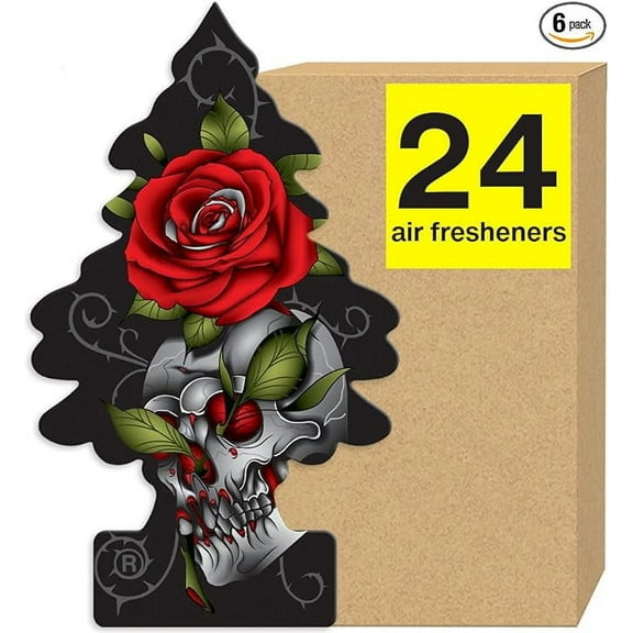 LITTLE TREES Air Fresheners Car Air Freshener. Hanging Tree Provides Long Lasting Scent for Auto or Home. Rose Thorn, 24 Air Fresheners