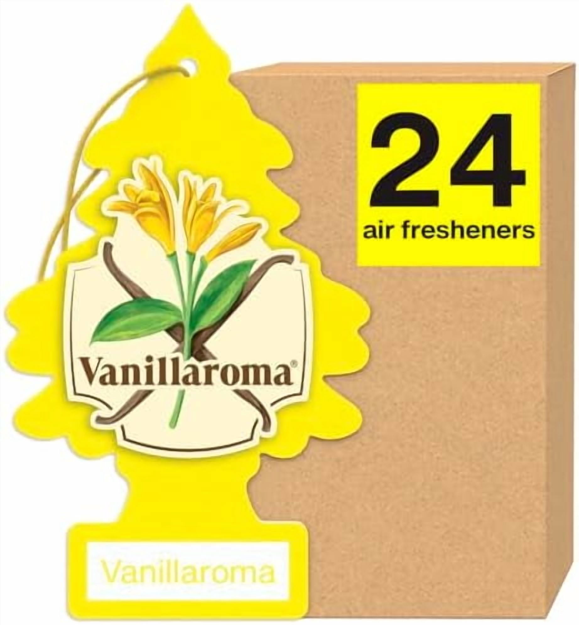 LITTLE TREES Air Fresheners Car Air Freshener. Hanging Tree Provides Long Lasting Scent for Auto or Home. Vanillaroma, 24 Air Fresheners
