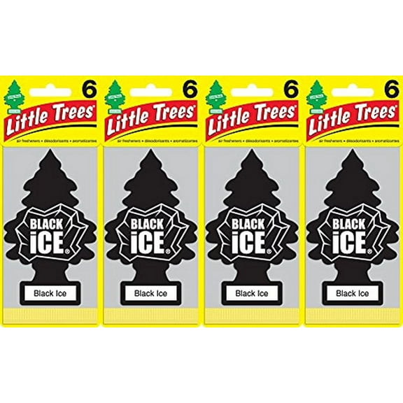 LITTLE TREES Black Ice Air Freshener, (Pack of 24)
