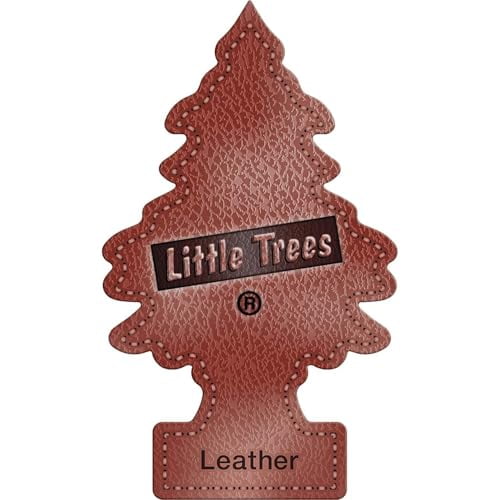 LITTLE TREES Car Air Freshener | Hanging Paper Tree for Home or Car | Leather | 24 Pack