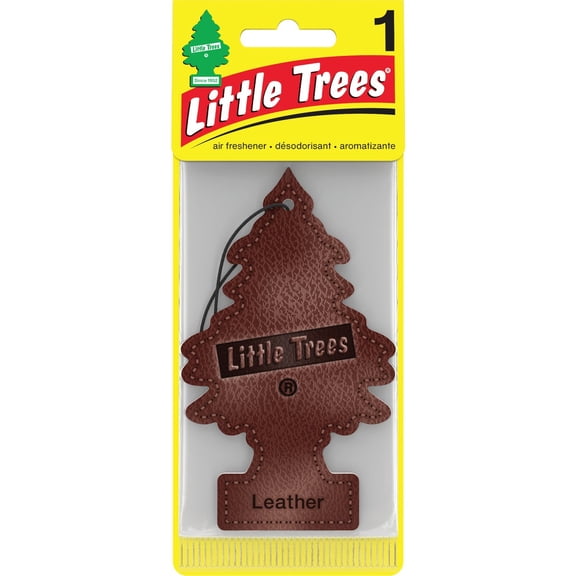 LITTLE TREES Car Air Freshener | Hanging Paper Tree for Home or Car | Leather | 3 Pack