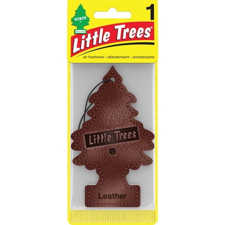 Little Trees Car Air Freshener Hanging Paper Tree - Leather Scent - Brown