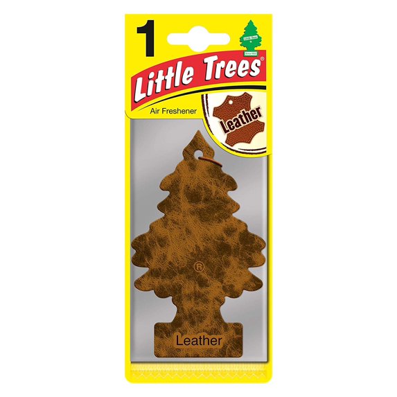 Little Trees Car Air Freshener Hanging Paper Tree - Leather Scent - Brown