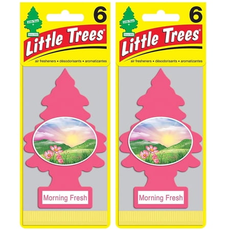 LITTLE TREES Car Air Freshener, Hanging Paper Tree for Home or Car, Morning Fresh (12 Pack)