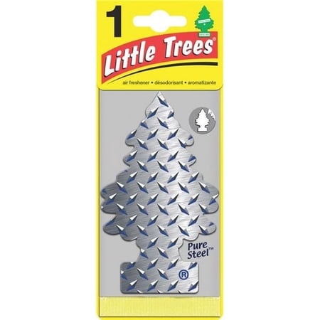 LITTLE TREES Car Air Freshener Hanging Paper Tree for Home or Car Pure Steel