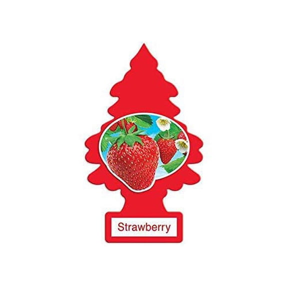 LITTLE TREES Car Air Freshener | Hanging Paper Tree for Home or Car | Strawberry | 3 Pack