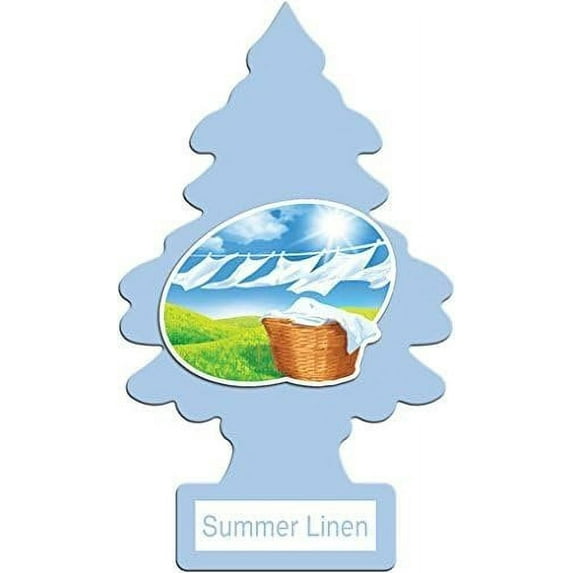 LITTLE TREES Car Air Freshener Hanging Paper Tree for Home or Car Summer Linen 12 Pack