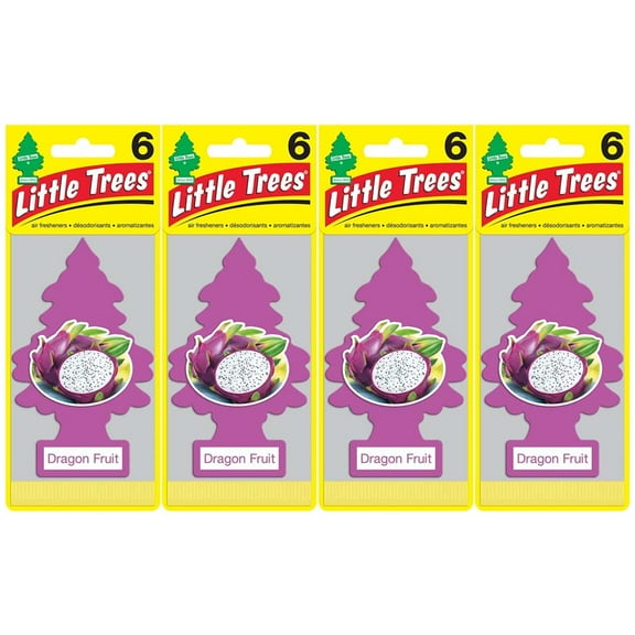 LITTLE TREES Car Air Freshener, Hanging Tree Provides Long Lasting Scent, Dragon Fruit, 24 count