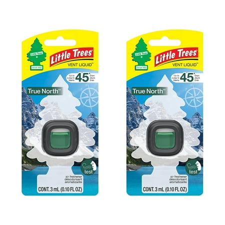 LITTLE TREES Car Air Freshener. Vent Liquid Provides Long-Lasting Scent, True North, 2 Pack