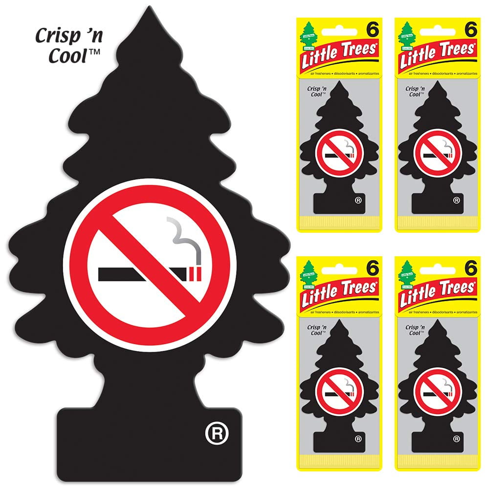LITTLE TREES Crisp 'n Cool No Smoking Automotive Air Fresheners for Cars & Homes, (24 Pack)