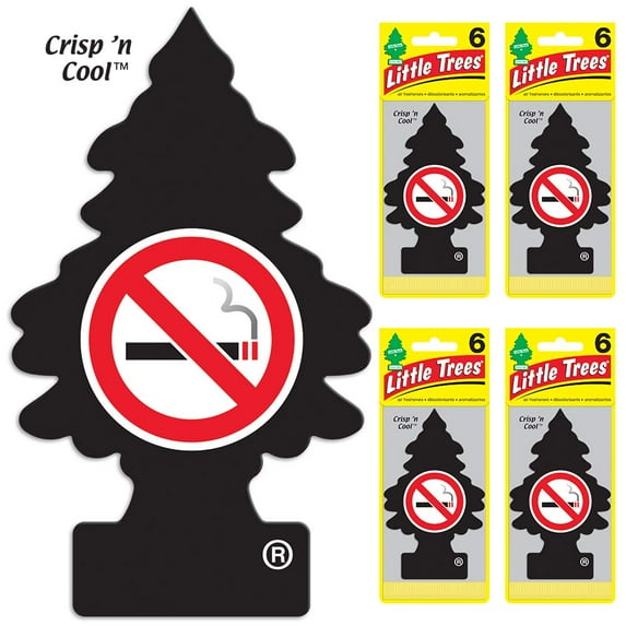 LITTLE TREES Crisp 'n Cool No Smoking Automotive Air Fresheners for Cars & Homes, (24 Pack)