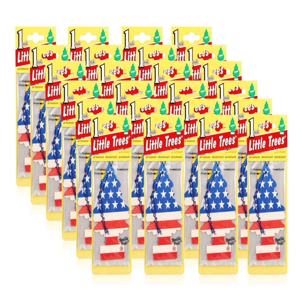 LITTLE TREES Hanging Car and Home Air Freshener, Vanilla Pride (Pack of 24)