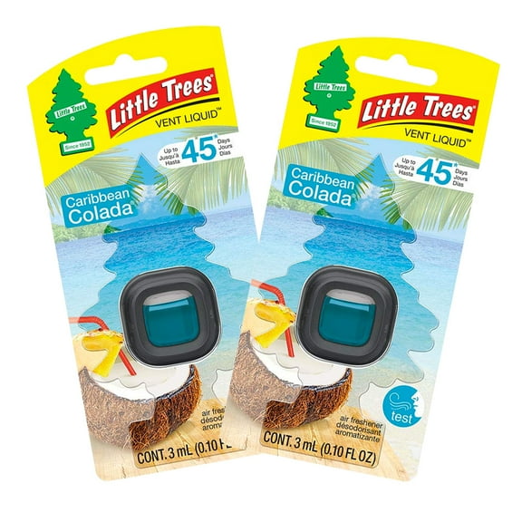 LITTLE TREES Vent Liquid Air Freshener Caribbean Colada, 2-PACK