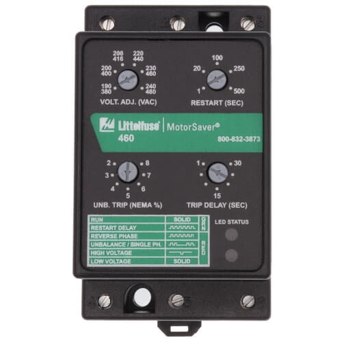 LITTLEFUSE 460 Protection Relay, 3-Phase Voltage Monitor 190-480VAC