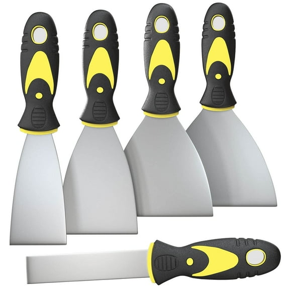 LITUEPET 1 in 2 in 3 in 4 in 5 in Stainless Steel Scraper Tool Putty Knife, 5 Pieces