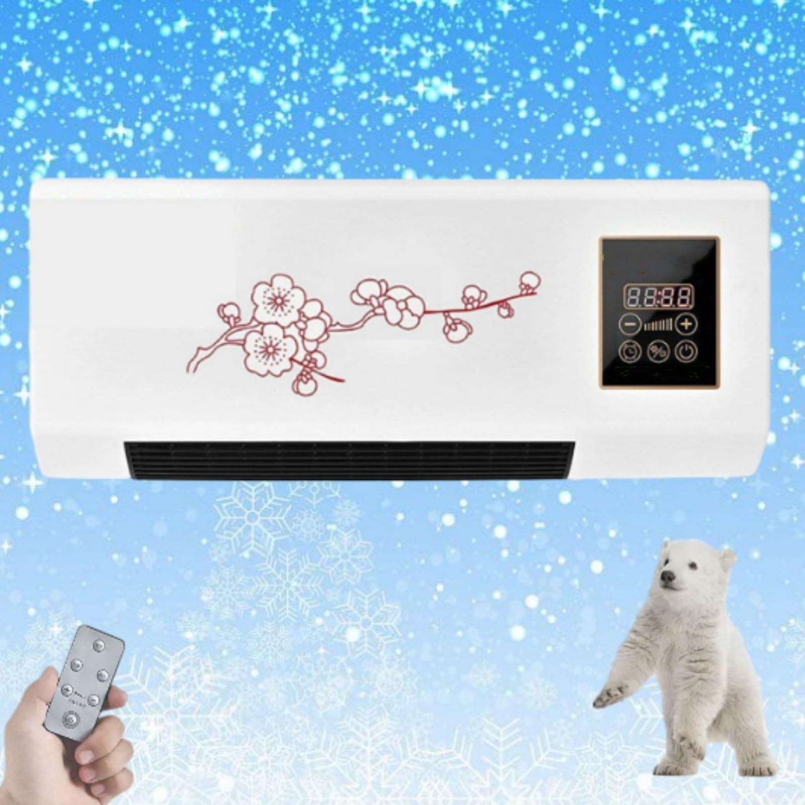 LITUSI 10,000 btu Wall Mounted Air Conditioner, 2 in 1 Ductless Mini AC with Remote, Evaporative Cooler & Fan for Bedroom, No Hose, Quiet Cooling AC Unit