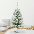 thumbnail image 1 of LITUSI 3ft Pre-Lit Flocked Spruce Christmas Tree with LED Lights, Layered Spruce Design, Artificial Christmas Tree with 1642 Branch Tips and 480 Lights for Home or Office, White Flocking, 1 of 6