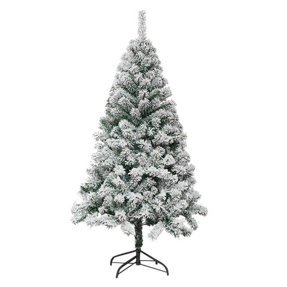 LITUSI Artificial Christmas Tree, 4ft Snow Flocked Christmas Tree, Hinged Artificial Pines Tree, Metal Stand and 200-Lush Branch Tips, Easy Assembly