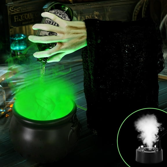 LITUSI Witches Cauldron Witches Cauldron with Floating Potion Bottles Witch's Hand 30ml