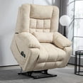 thumbnail image 1 of LITVZ 27in Extra Wide Recliner Chair for Big Man 400lbs, Oversized Power Lift Chair with Heat and Massage Hidden Cup Holder, Adjustable Headrest, Backrest, Lumbar & Footrest for Elderly, 1 of 11