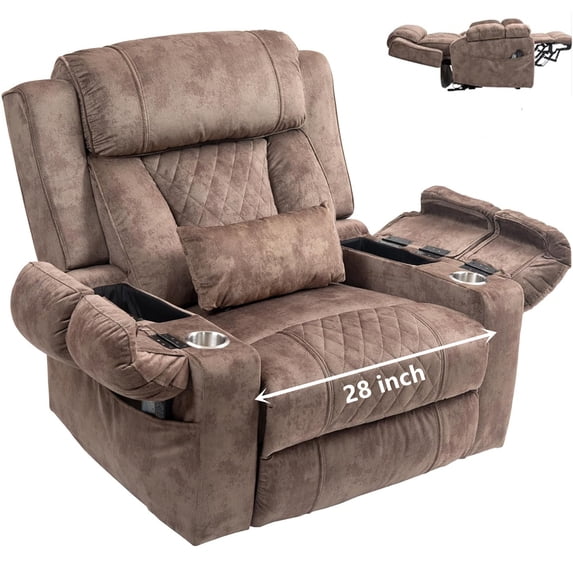 28 Inches LITVZ 28 inch Extra Wide Power Lift Assist Recliner Chair for Elderly ...