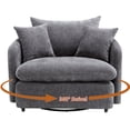 thumbnail image 1 of LITVZ 360 Degree Swivel Accent Chair Oversized, 37.4 inch Extra Wide Barrel Swivel Chairs with Deep Seat for Living Room, Club, Reading, Bedrooms, 1 of 10