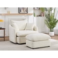 thumbnail image 1 of LITVZ Oversized Swivel Accent Chair with Ottoman Set, Extra Wide Seat Lounge for Living Room, Reading, Bedrooms, 1 of 10