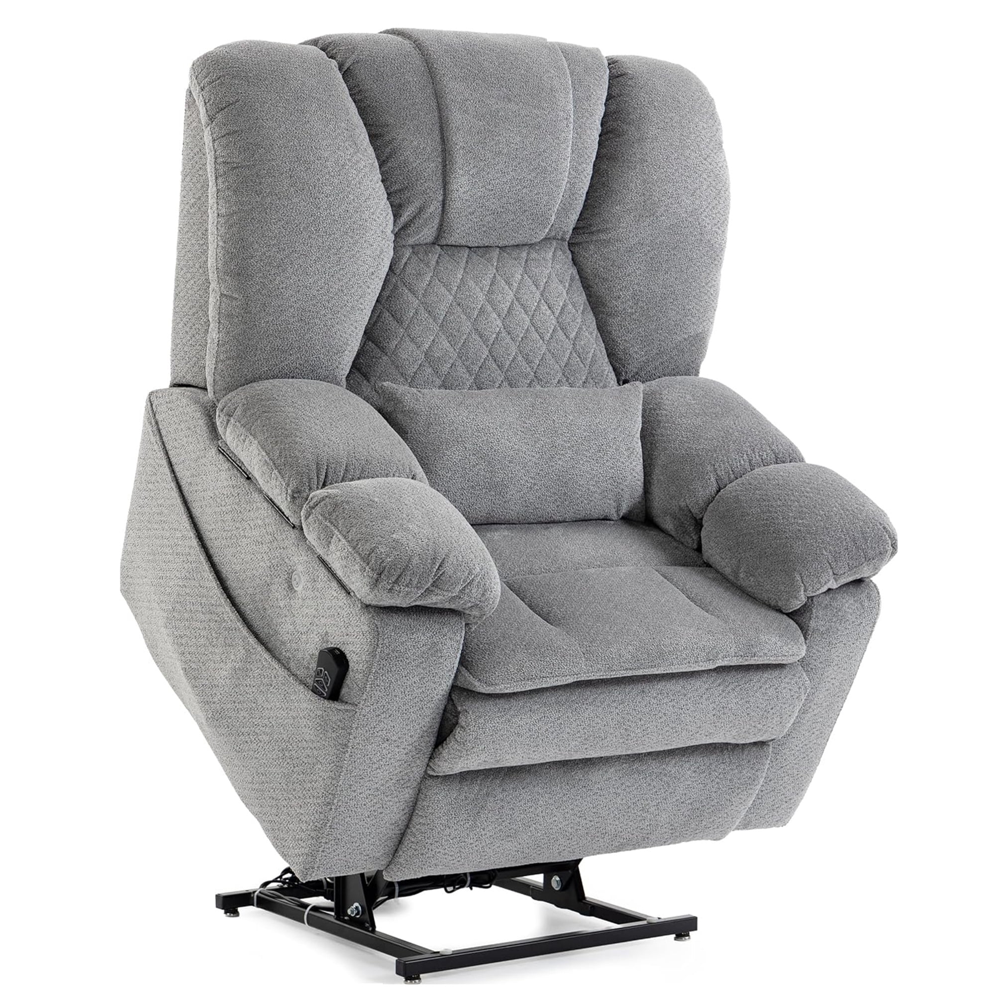 LITVZ Air Compression Waist Massage Recliner for Elderly, Big Man Recliner 400 lbs Heavy Duty, Oversized Power Lift Recliner Chair with Airbag Massage & Heating, Lay Flat 180° for Family