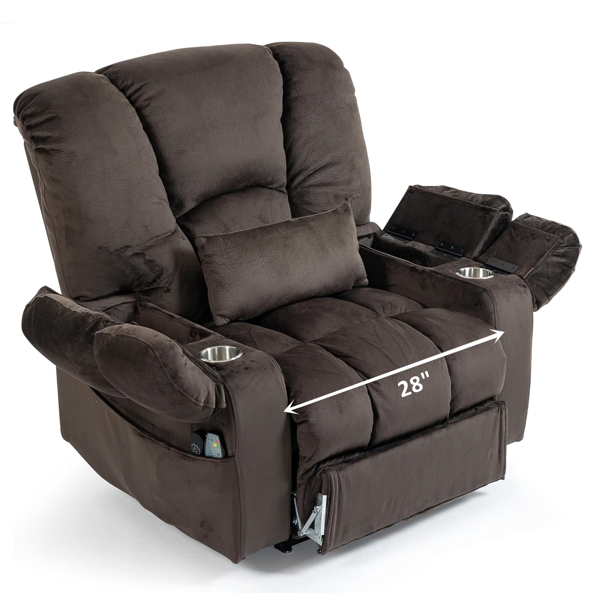 LITVZ Big Man 500 lbs Power Lift Recliner for Big & Tall Elderly Adults 28 Inch Wide Seat, Lay Flat Lift Recliner Chair with Extended Footrest