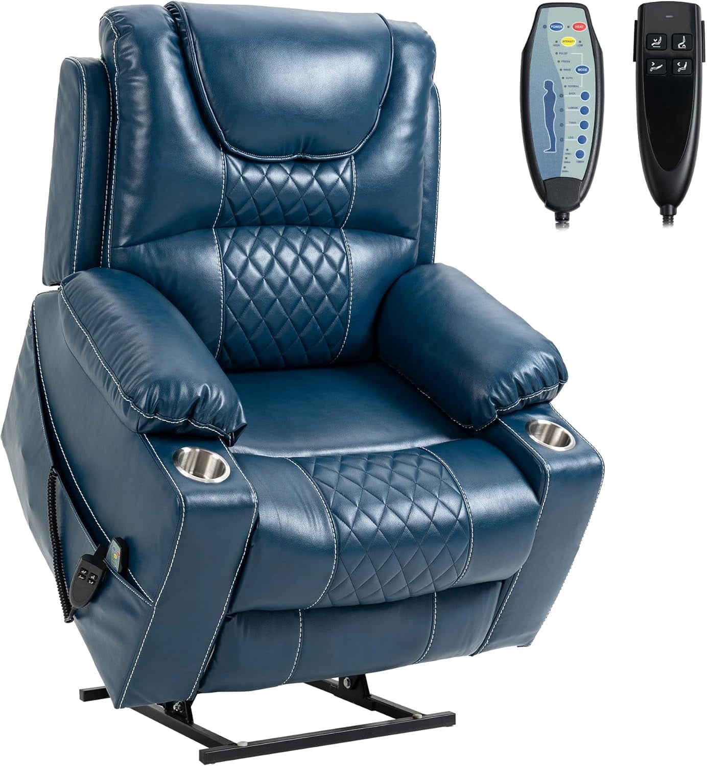 LITVZ Heavy Duty Power Lift Chairs Recliners with Heater and Massage for Elderly, Big and Tall Recliners 400lbs Suitable for People Up to 6Ft