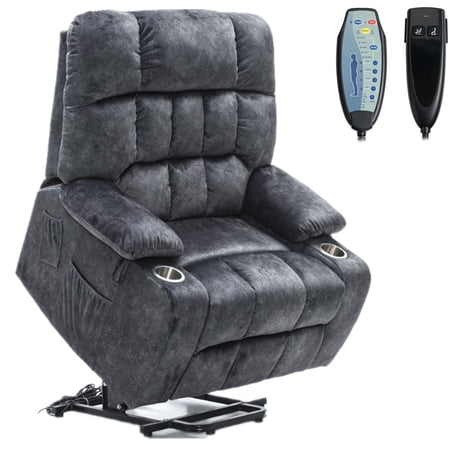 LITVZ Heavy Duty Recliner Chairs with Cup Holders for Adults Big and Tall, Oversized Power Recliner Lift Chair for Elderly, Heat and Massage, Stand Up, Lay Flat 160 Degree Sleeping