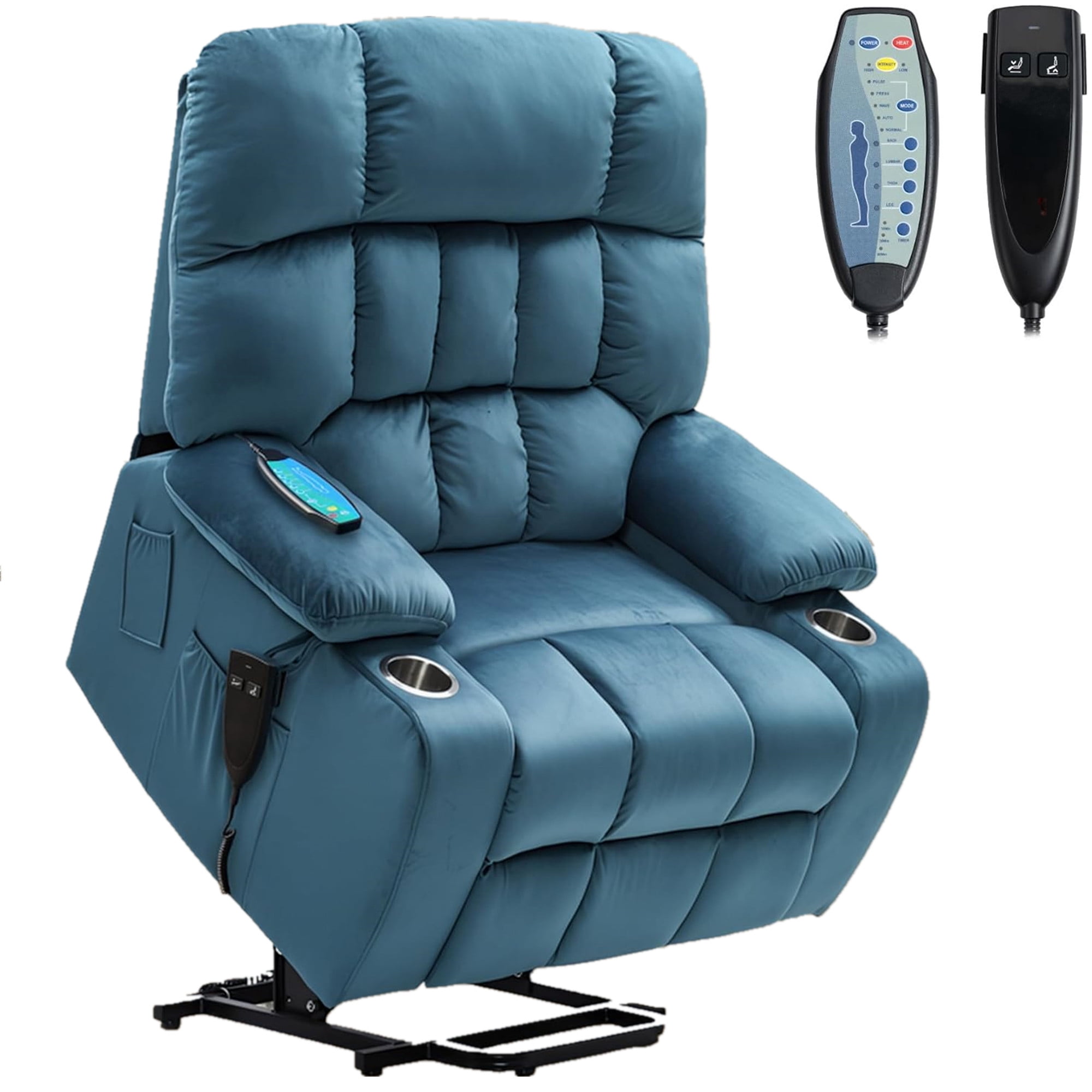 LITVZ Heavy Duty Recliner Chairs with Cup Holders for Adults Big and Tall, Oversized Power Recliner Lift Chair for Elderly, Heat and Massage, Stand Up, Lay Flat 160 Degree Sleeping