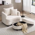 thumbnail image 1 of LITVZ Oversized Accent Chair with Ottoman, Beige Chenille Modern Armchair and Storage Ottoman Set for Bedroom Living Room Dorm, 1 of 10