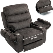 LITVZ Oversized Lift Recliner with Extended Footrest for Seniors, Heavy Duty Recliners with Heat Massage, Extra Wide Seat, Arm Storage & Cup Holders, Lay Flat 160  for Elderly Big Tall Man 400lb
