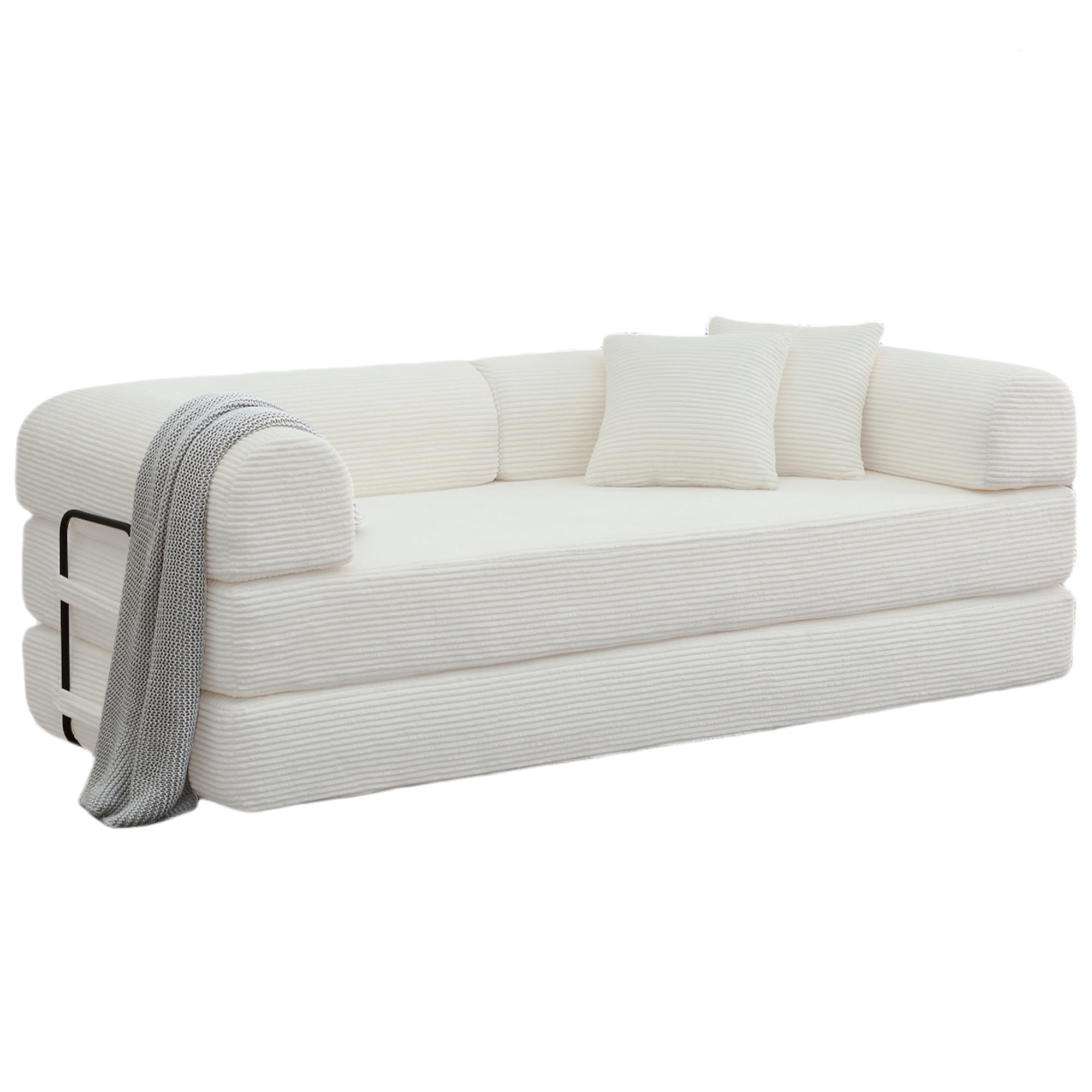 Kumasinova 78.8" Green Compression Sofa,Convertible Floor Sofa Bed With Pillow,Back Support,Armrest,Futon Couch Sleeper Bed For Living Room,Bedroom