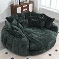 thumbnail image 1 of litvz 81.1in extra wide round boneless sofa oversized round chaise lounge comfy with 14 pillows for living room, 1 of 10