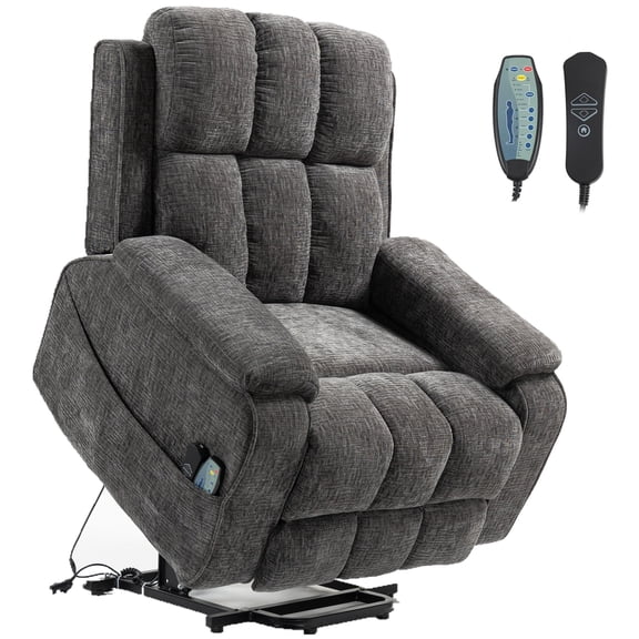 LITVZ Big and Tall Recliners 400 lbs Power Lift Chairs with Extended Footrest Heat & Massage for Adults Lazyboy Sleeping