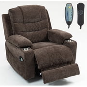 LITVZ Power Lift Recliner with Extended Footrest for Elderly, Heavy Duty Wide Recliner Chair 400lb, Infinite Position, Heat Massage, Armrest Storage & Cup Holders for Big Tall Man