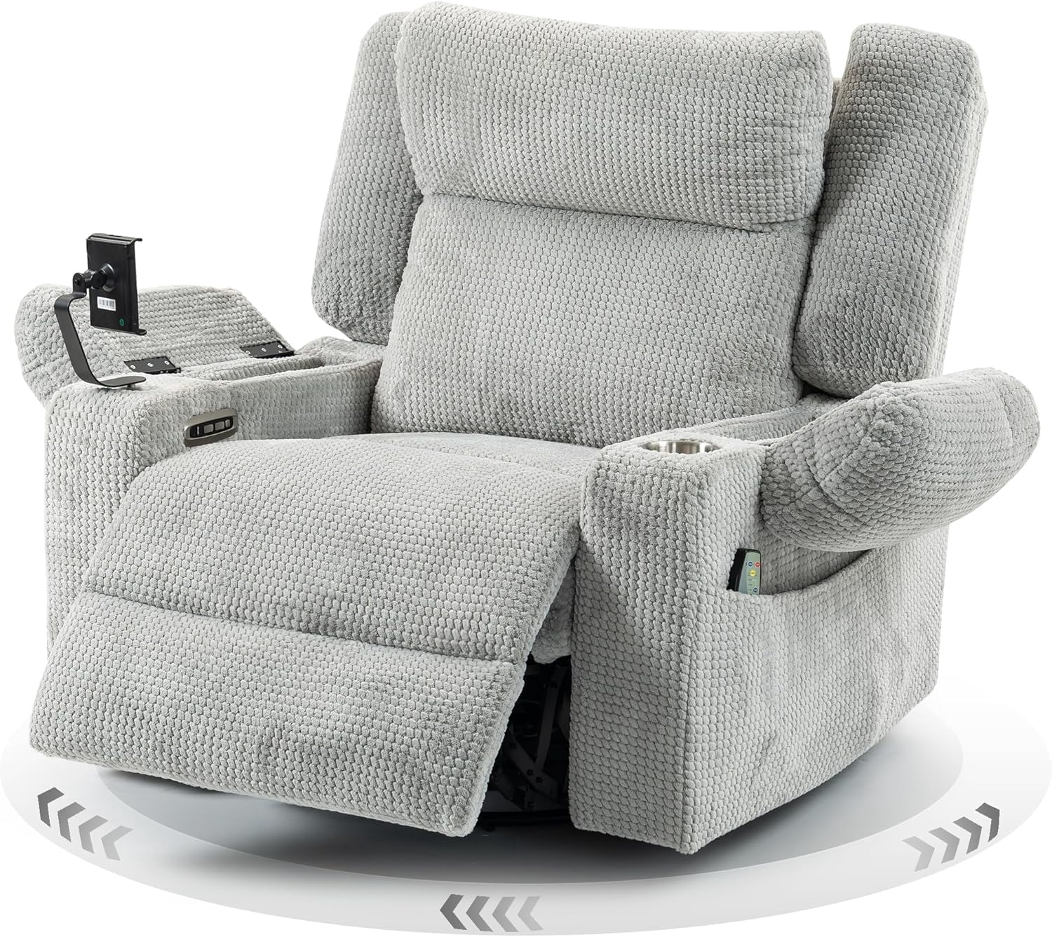 LITVZ Power Oversized Swivel Rocker Recliner with Dual Motor Adjustable ...