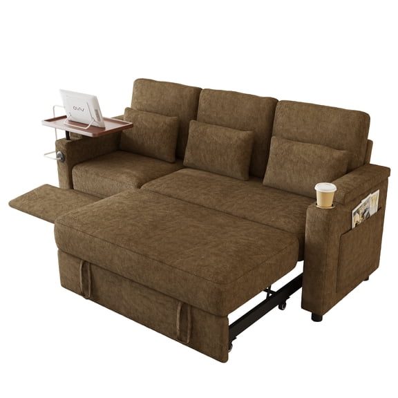 LITVZ Sleeper Sofas Convertible Couches Reclining Sectional, Oversized Convertible Sofa Bed with Reclining Chair, Modern 3-Seater Sectional Couches for Living Room