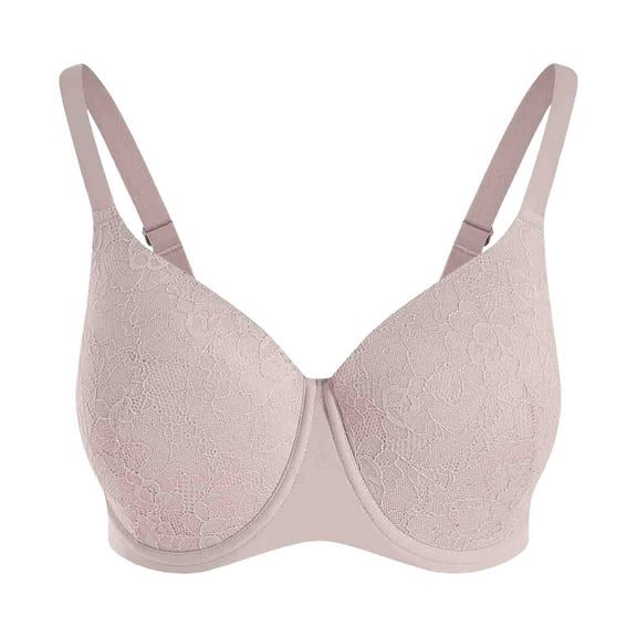 LIUDANIP Women Bras Underwear Minimizer Push-Up Shapewear Armpit Side Control Underwire Full Coverage Plus Size Support Light Pink XL